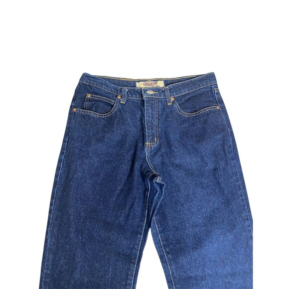 Paris Blues Vintage 90s Womens Junior 7 Dark Blue Wash Flare Leg Denim Y2K Jeans - Picture 3 of 3